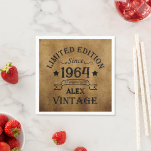 Personalisiert sechzigste Vintage 60. Geburtstagsp Serviette