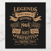 Personalisiert sechzigste Vintage 60. Geburtstagsp Weinetikett (Einzelnes Label)