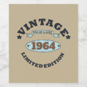 Personalisiert sechzigste Vintage 60. Geburtstagsp Weinetikett (Einzelnes Label)
