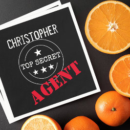 Personalisiert Secret Agent Kindergeburtstag Party Serviette