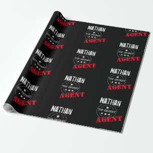 Personalisiert Secret Agent / Spy Top Secret Geschenkpapier