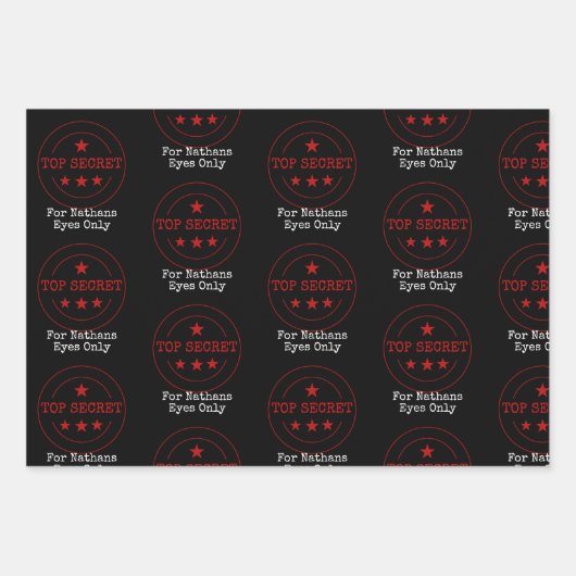 Personalisiert Secret Agent / Spy Top Secret Geschenkpapier Set (Vorderseite 3)