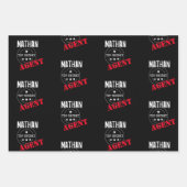 Personalisiert Secret Agent / Spy Top Secret Geschenkpapier Set (Vorderseite)