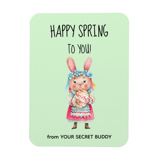 Personalisiert Secret Buddy Happy Spring flexibel Magnet (Vertikal)