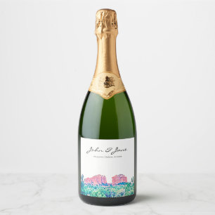 Personalisiert Sedona Arizona Hochzeit Schaumweinetikett
