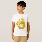 Personalisiert Segelschiff Imitate Gold Nautical T T-Shirt (Vorne ganz)