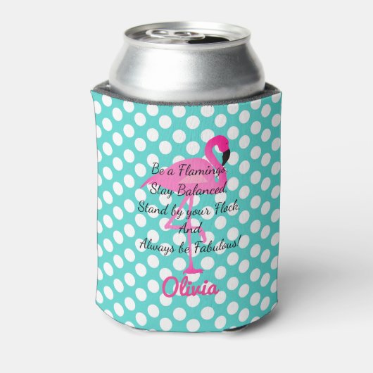 Personalisiert sei ein Flamingo Can Cooler Dosenkühler (Kanne Rückseite)