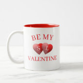 Personalisiert sein, mein Valentine Zweifarbige Tasse (Links)