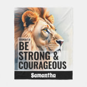 Personalisiert sein stark und mutig Christlich Fleecedecke (Vorderseite)