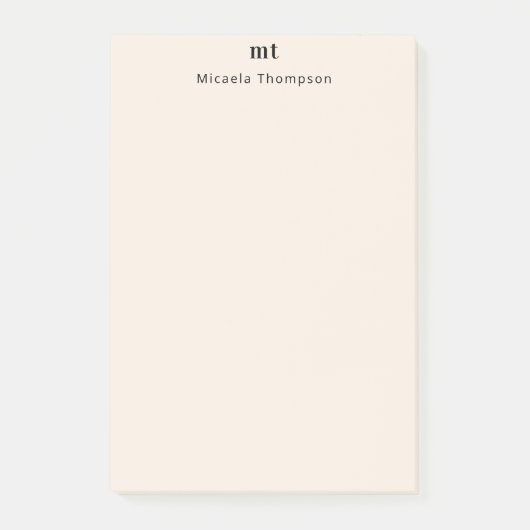 Personalisiert selten gelb + Initialen Post-it Klebezettel (Vorderseite)