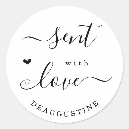 Personalisiert Sent with Liebe Umschlag Aufkleber (Vorderseite)