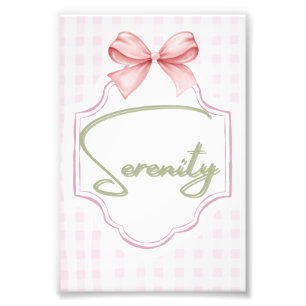 Personalisiert Serenity Baby Girl Kinderzimmer Bow Fotodruck
