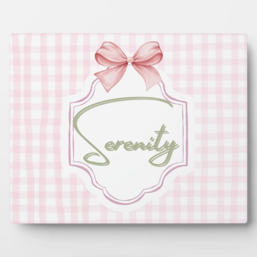 Personalisiert Serenity Baby Girl Kinderzimmer Bow Fotoplatte (Vorderseite)