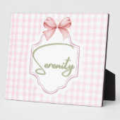 Personalisiert Serenity Baby Girl Kinderzimmer Bow Fotoplatte (Seite)