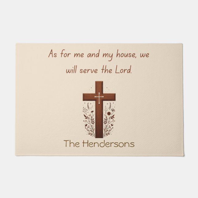 Personalisiert Servieren Sie dem Herrn und überque Fußmatte (Vorderseite)