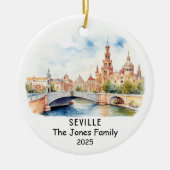 Personalisiert Sevilla Ornament, Spanien Keramik Ornament (Vorne)