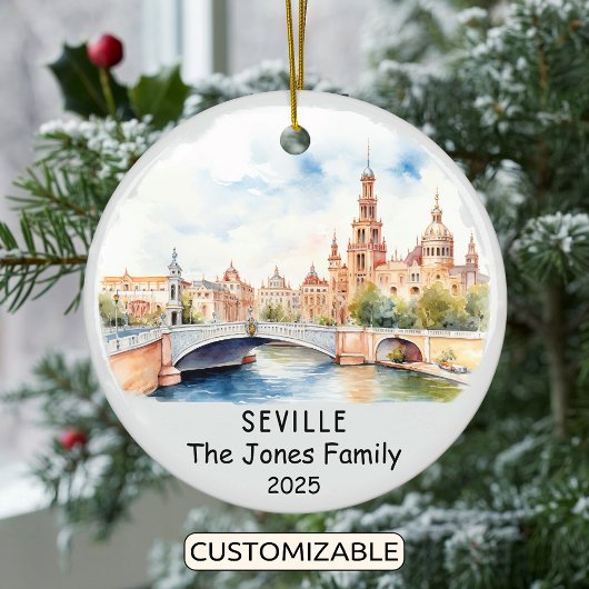 Personalisiert Sevilla Ornament, Spanien Keramik Ornament