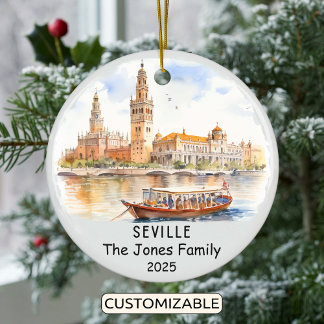 Personalisiert Sevilla Ornament, Spanien Keramik Ornament
