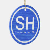 Personalisiert SH NJ Stone Harbour New Jersey Beac Keramik Ornament (Rechts)