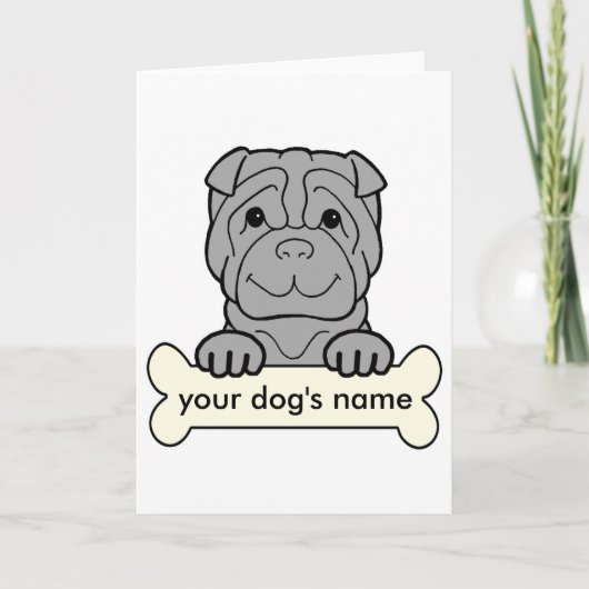 Personalisiert Shar-Pei Karte (Vorderseite)