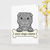 Personalisiert Shar-Pei Karte (Gelbe Blume)