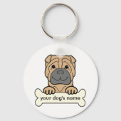 Personalisiert Shar-Pei Schlüsselanhänger (Vorderseite)