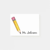 Personalisiert Sharp Yellow #2 Pencil Teacher Scho Post-it Klebezettel (Vorderseite)