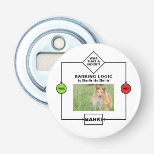 Personalisiert Sheltie Dog Barking Logic Foto Name Flaschenöffner