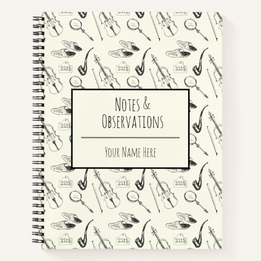 Personalisiert Sherlock Holmes HandGezeichnet Vint Notizblock (Vorderseite)