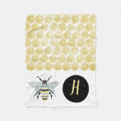 Personalisiert Sherpa Biene Honigwabenkraut Fleecedecke (Vorderseite)