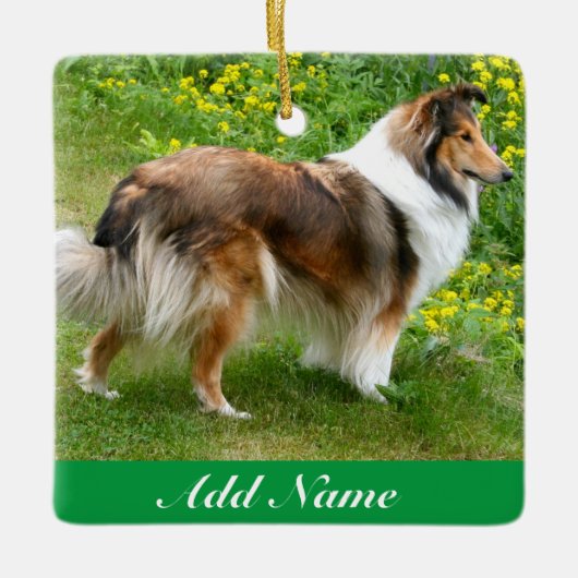 Personalisiert Shetland Sheepdog - Sheltie Dog Keramikornament (Vorderseite)