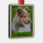 Personalisiert Shetland Sheepdog - Sheltie Dog Ornament Aus Metall (Rechts)