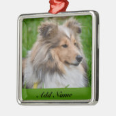 Personalisiert Shetland Sheepdog - Sheltie Dog Ornament Aus Metall (Links)