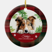 Personalisiert Shetland Sheepdog Weihnachten Keramik Ornament (Hinten)