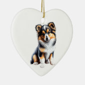 Personalisiert Shetland Sheepdog Welpe Keramik Ornament (Rechts)