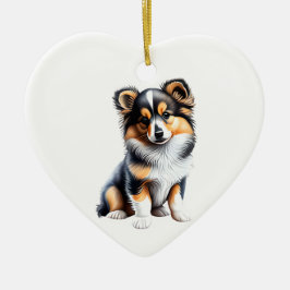 Personalisiert Shetland Sheepdog Welpe Keramik Ornament