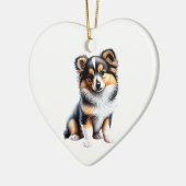 Personalisiert Shetland Sheepdog Welpe Keramik Ornament (Links)