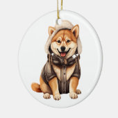 Personalisiert Shiba Inu Dog Keramik Ornament (Links)