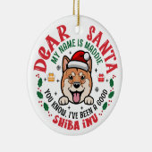 Personalisiert Shiba Inu Dog Weihnachtsbaum Runde Keramik Ornament (Rechts)