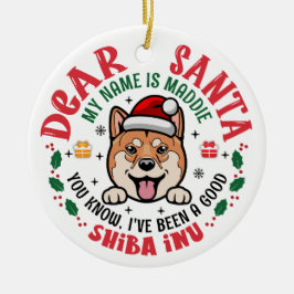 Personalisiert Shiba Inu Dog Weihnachtsbaum Runde Keramik Ornament