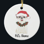 Personalisiert Shih Tzu (braun & weiß) Keramik Ornament<br><div class="desc">Machen Sie die schöne Liste in diesem Jahr mit einem Ornament Ihrer Lieblings-shih tzu elf!</div>