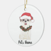 Personalisiert Shih Tzu (braun & weiß) Keramik Ornament (Links)