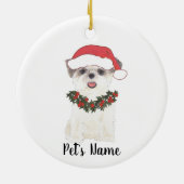 Personalisiert Shih Tzu (braun & weiß) Keramik Ornament (Hinten)