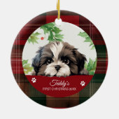 Personalisiert Shih Tzu Christmas Keramik Ornament (Hinten)