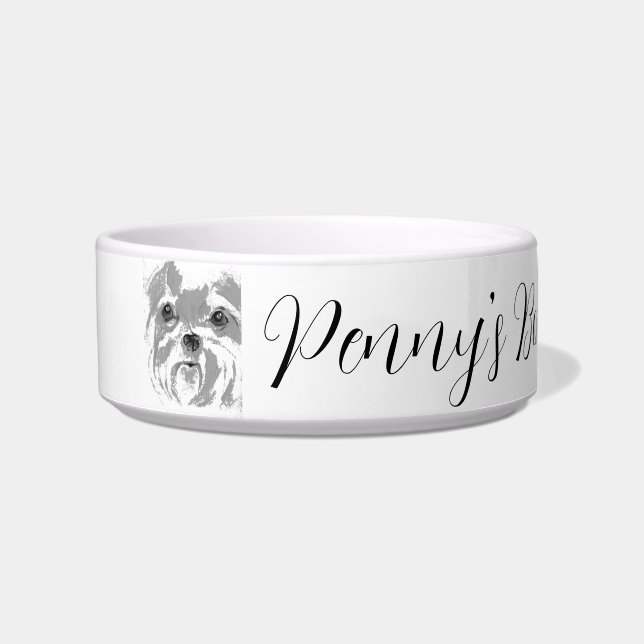 Personalisiert Shih Tzu Keramik Pet Bowl Napf (Vorderseite)