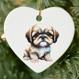 Personalisiert Shih Tzu Puppy Keramik Ornament