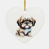 Personalisiert Shih Tzu Puppy Keramik Ornament (Vorne)