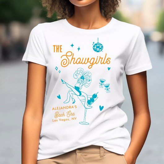Personalisiert Showgirl Brautparty Bachelorette T-Shirt