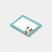 Personalisiert Siamese Kitten Aquamarin Blue Post-it Klebezettel (angewinkelt)
