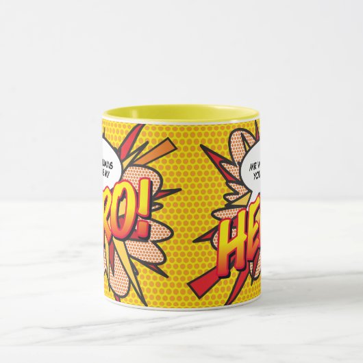 Personalisiert Sie sind mein HERO Comic Buch Pop K Tasse (Zentrum)